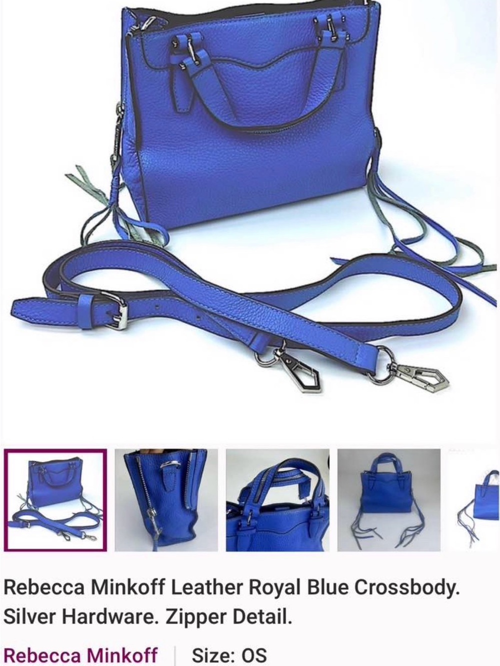 Rebecca Minkoff Blue Pebbled Leather Crossbody